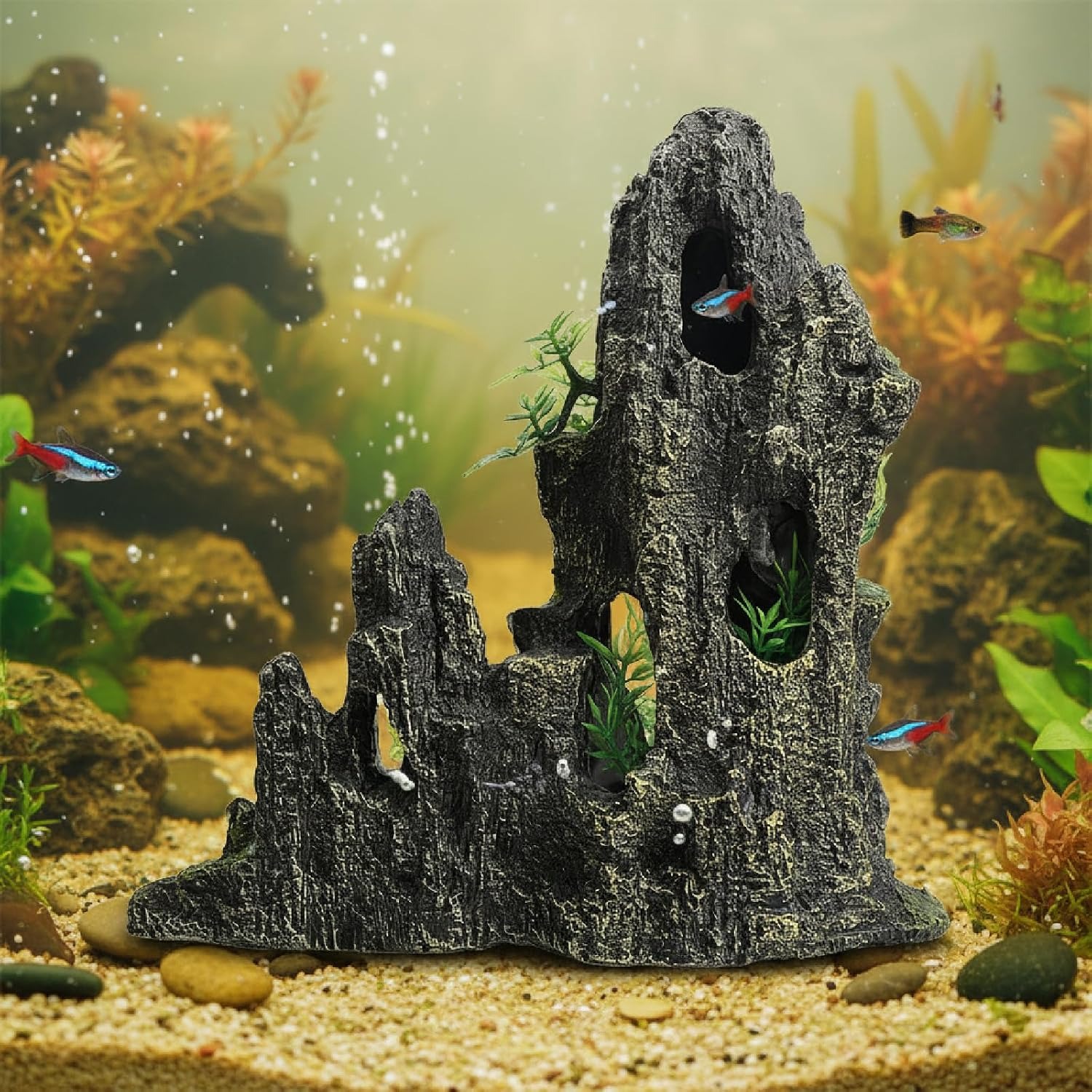 Resin aquarium rock mountain d - Aquarium Plant Guide 评论和价格