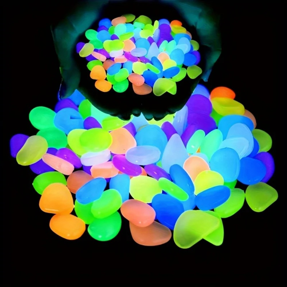 100pcs Glow In The Dark Pebble - Aquarium Plant 评论和价格