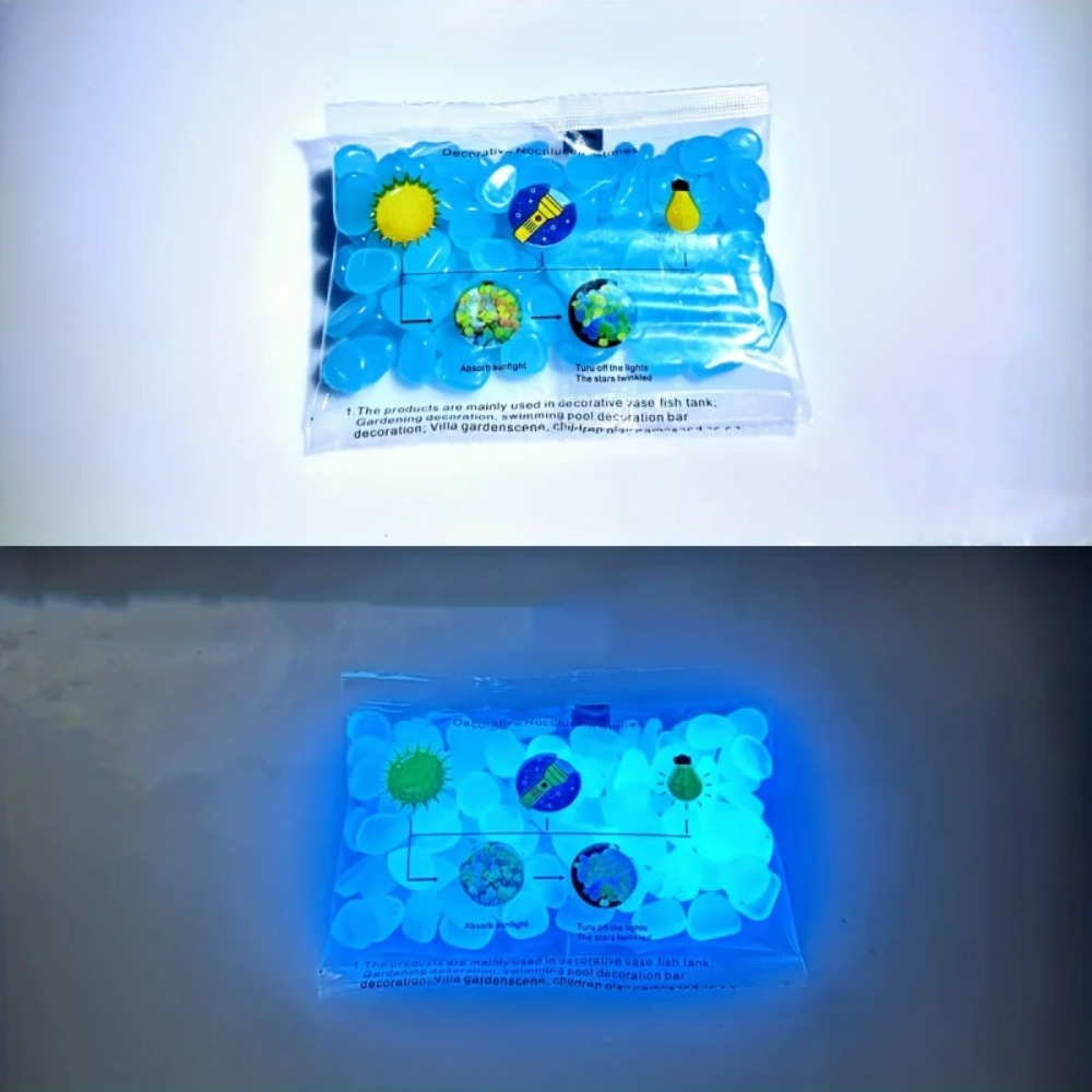 100pcs Glow In The Dark Pebble - Aquarium Plant 评论和价格